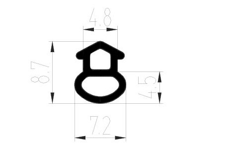 КПУ 227 Уплотнитель притвора раздвижной створки