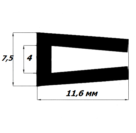 П-образный уплотнитель 4мм