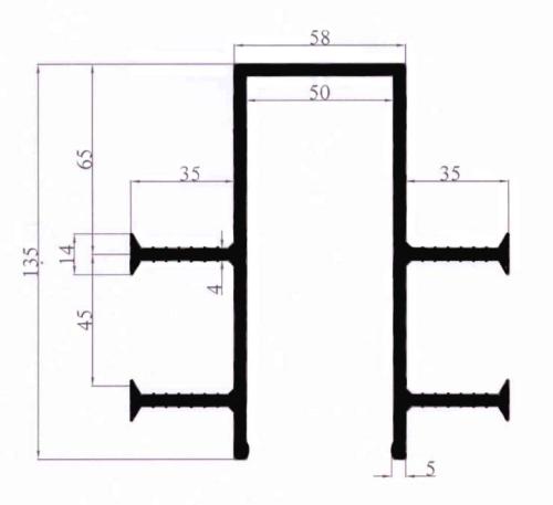 Гидрошпонка ПВХ для стен 135/58 мм