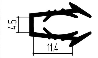 9GO/71 уплотнитель U-образный под стекло 5 мм, (200м)