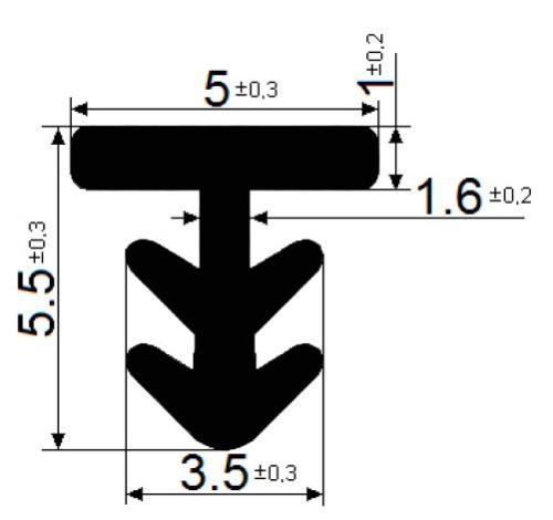 Т образный уплотнитель зазора