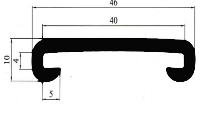 Поручень для перил ПВХ 40х4 мм плоский, цвет черный