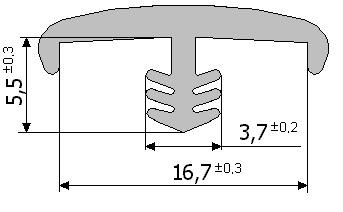 Кант гибкий т-образный ПВХ врезной мебельный