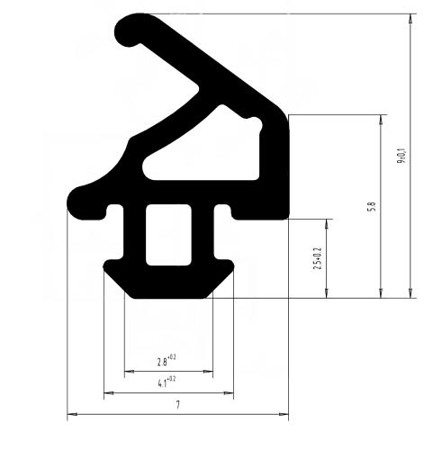 КПУ 243 Е Уплотнитель притвора 250м