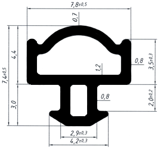 FRK 07 уплотнитель притвора (500м)