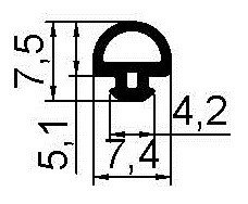 KDR 114 -1 Уплотнитель притвора 400м