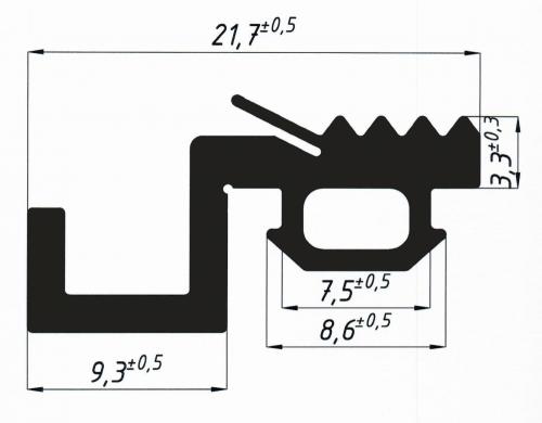 REG 030 Уплотнитель  с канавкой (100м)	