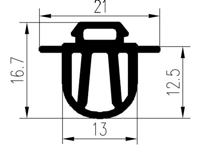 КПУ 217 Уплотнитель среднего притвора двери (100м)
