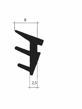ТПУ 1042 Уплотнитель "ёлка" 250м