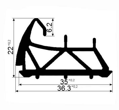 средний уплотнитель окна межкамерный (30м)