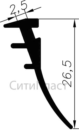 ТПУ 004-01 Уплотнитель резиновый "ёлка" (200м)	