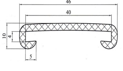 Поручень для лестницы ПВХ 40*4 мм, облегченный