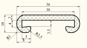 Поручень пластиковый для перил 30х4 мм, цвет серый
