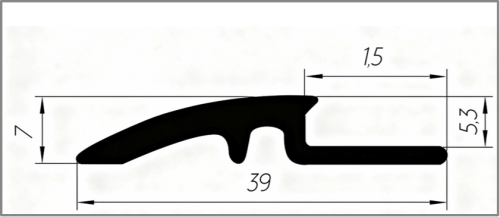 Уплотнитель входных грязезащитных групп 39х7 (200м)