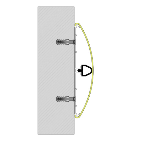Уплотнительная резинка для отбойника на алюминиевом каркасе 
