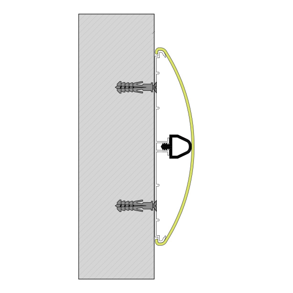 Уплотнительная резинка для отбойника на алюминиевом каркасе 