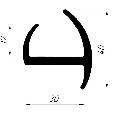 для дверей промтоварного фургона уплотнитель 30 мм 
