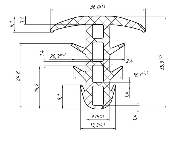  уплотнитель для модульных строительных конструкций