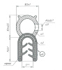 Уплотнитель электрошкафов пазовый торцевой на металлическую кромку 10,5 х 21,6 мм