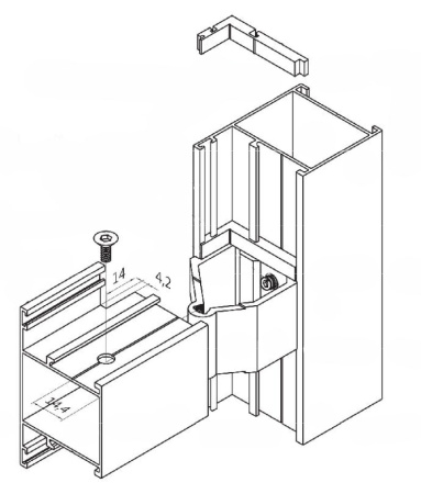 9ES/81 Сухарь для дверного импоста, Р400/17, 