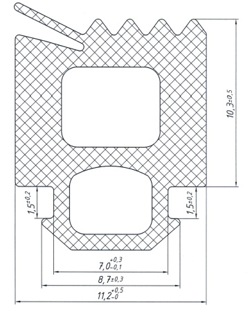 ТПУ-6002 Размеры всех сторон уплотнителя 