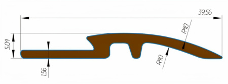 уплотнитель для грязезащитных и противоскользящих покрытий, кант для резиновых ковриков
