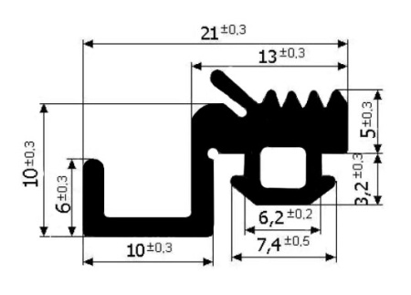 REG 031 Уплотнитель  с канавкой (75м)	